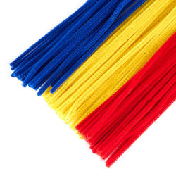Yellow, Blue, and Red Pipe Cleaners