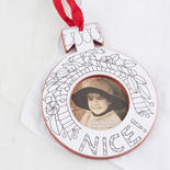 Color-Your-Own "Nice" Photo Holder Christmas Ornament