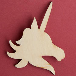 Unfinished Wood Unicorn Head Cutout