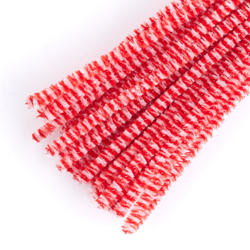 Red and White Two Tone Pipe Cleaners