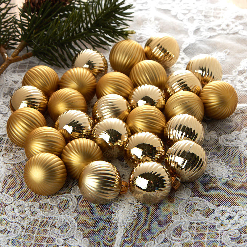 Miniature Gold Christmas Ball Ornaments - Christmas Ornaments ...