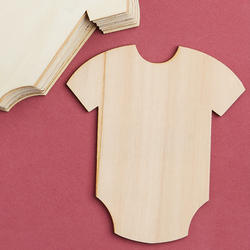 Unfinished Wood Baby Onesie Cutouts