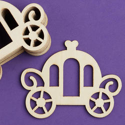 Unfinished Wood Princess Carriage Cutouts