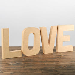 Paper Mache "LOVE" Word Set