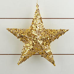 Gold Sequin Star Ornament