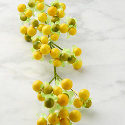 Yellow and Light Green Artificial Flowering Berry Spray