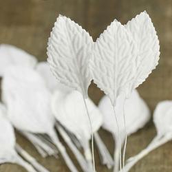 White Artificial Rose Leaves