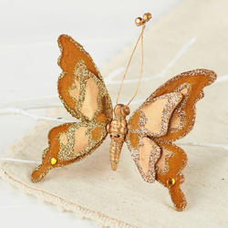 Golden Brown Artificial Butterfly