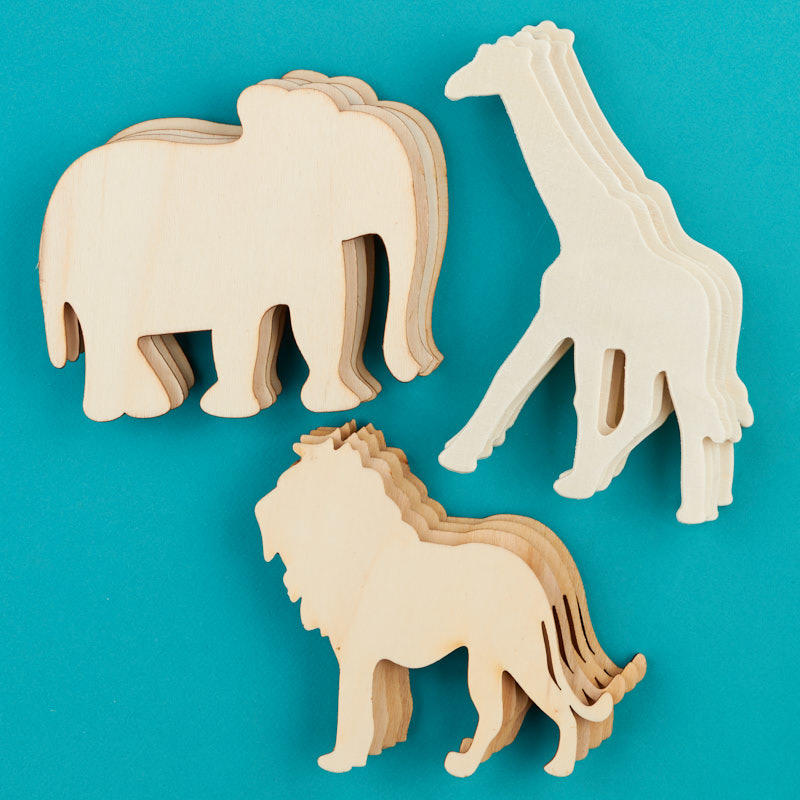 safari animal wood cutouts