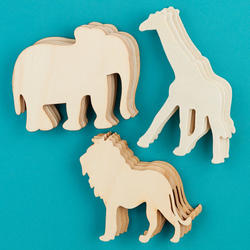 Unfinished Wood Safari Animal Cutouts - All Wood Cutouts - Wood Crafts -  Craft Supplies - Factory Direct Craft