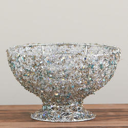 Silver Sequined Decorative Bowl