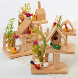 Miniature Wood Birdhouse Display