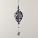 Silver and Black Sequined Finial Ornament