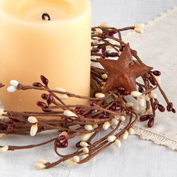 Burgundy and Cream Pip Berry Candle Ring