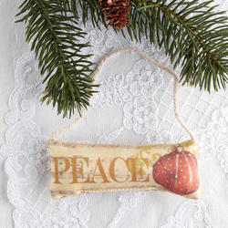"Peace" Canvas Pillow Christmas Ornament