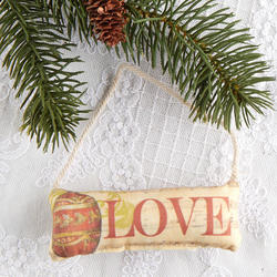 "Love" Canvas Pillow Christmas Ornament