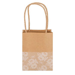 Small Lace Print Kraft Paper Bags