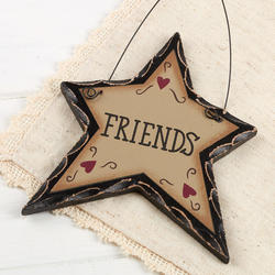 Primitive "Friends" Star Ornament