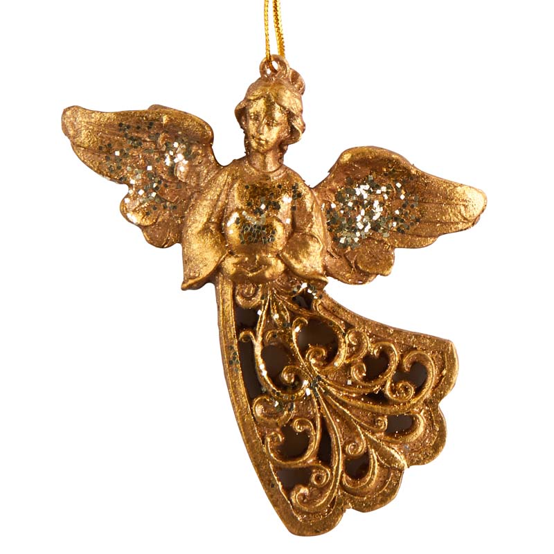 Antique Gold Angel Ornament - Christmas Ornaments - Christmas and ...