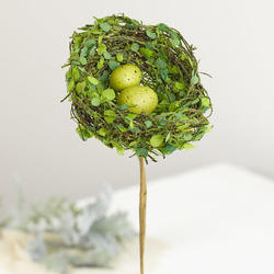 Mossy Artificial Bird's Nest Pick