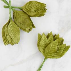 Green Silk Rose Leaves