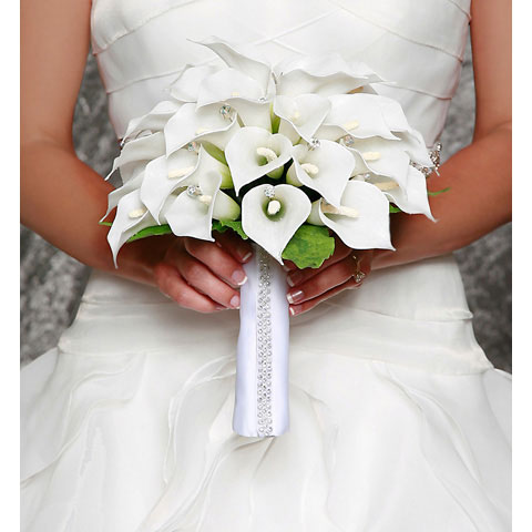 David Tutera White Satin Bouquet Wrap - Floral Design Accessories ...