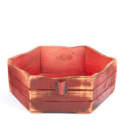 Rustic Red Hexagon Wood Box