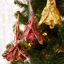 Sequined Amaryllis Christmas Ornament