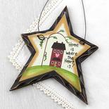 Primitive "Home is. Where the Heart is " Star Ornament
