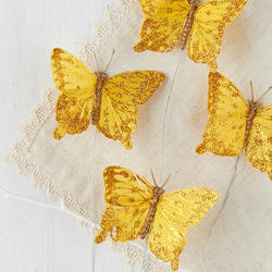 Golden Yellow Artificial Butterflies