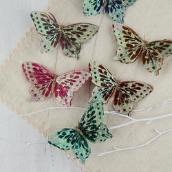 Iridescent Glittered Artificial Butterflies