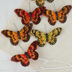Glittery Feathered Artificial Butterflies