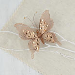 Brown Glitter and Sequin Artificial Butterfly
