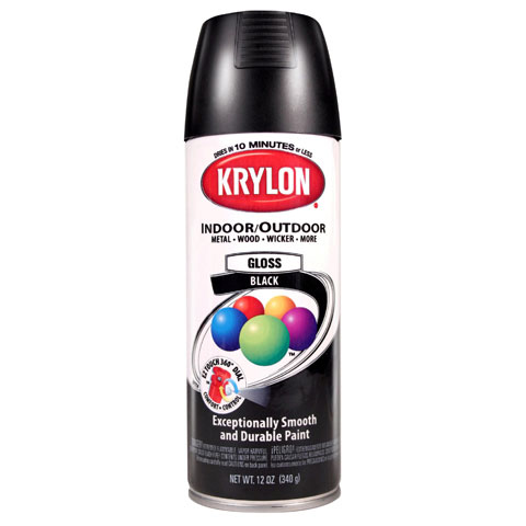 Krylon Indoor/Outdoor Gloss Black Spray Paint - Mediums and Finishes ...