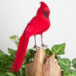 Flocked Artificial Cardinal