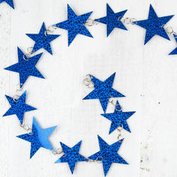 Royal Blue Iridescent Holographic Stars Chain Garland