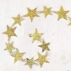 Gold Iridescent Holographic Stars Chain Garland