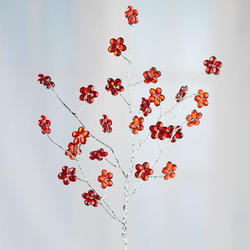 Red Rhinestone Flower Spray