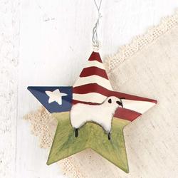 Rustic Americana Sheep Star Ornament