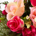Pink Artificial Rose and Gladiolus Half Bush