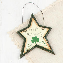Rustic "Irish Blessings" Star Ornament