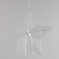 Silver Dimensional Wire Star Ornament