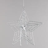 Silver Dimensional Wire Star Ornament