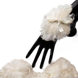 Ivory Feather Corsage Wristlets