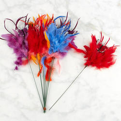 Assorted Feather Butterfly Stems