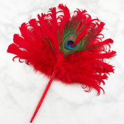 Red Peacock Fan Pick with Hanger