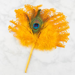 Gold Peacock Fan Pick with Hanger