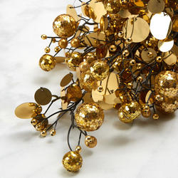 Gold Glittered Ball and Sequin Bush