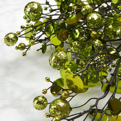 Green Glittered Ball and Sequin Bush