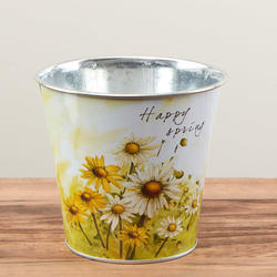 "Happy Spring" Tin Planter